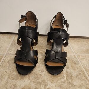 Franco Sarto Black Strappy Heels